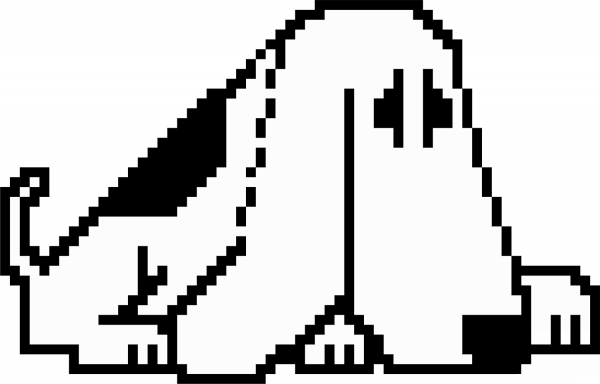 Pixel Basset Hound coloring page image