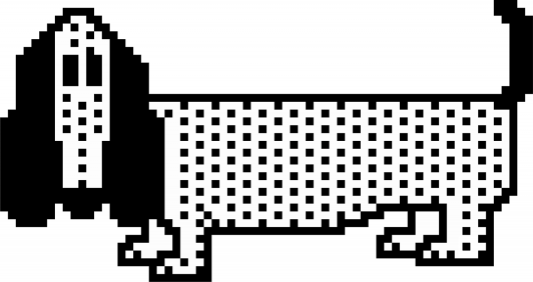 Pixel Dachshund Dog coloring page image