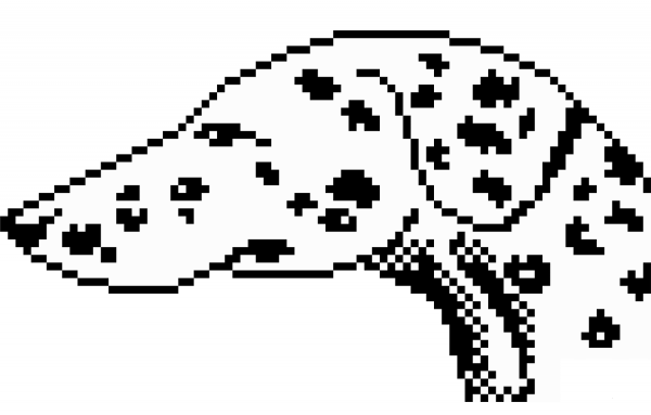Pixel Dalmatian coloring page image