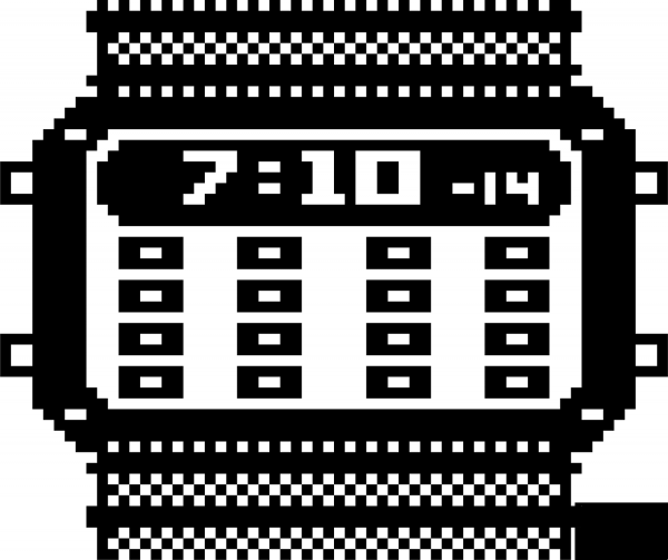 Pixel Digital Watch coloring page image