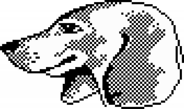 Pixel Dog coloring page image