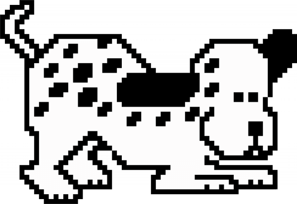 Pixel Dog coloring page image