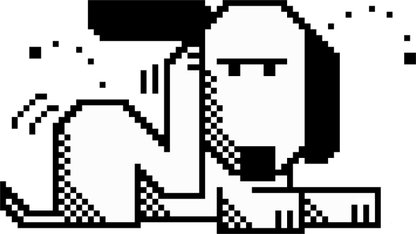 Pixel Dog coloring page image