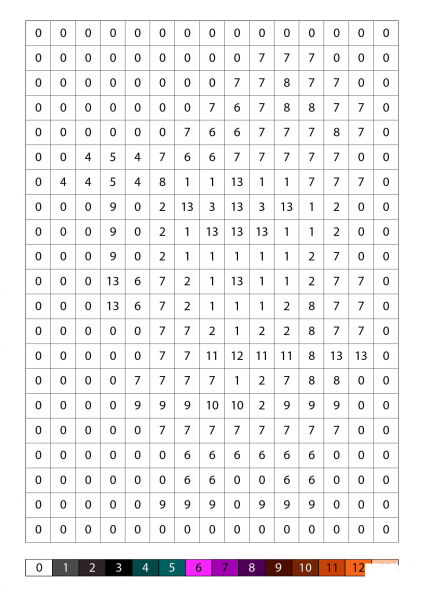 Pixel Dwarf Color by Number image