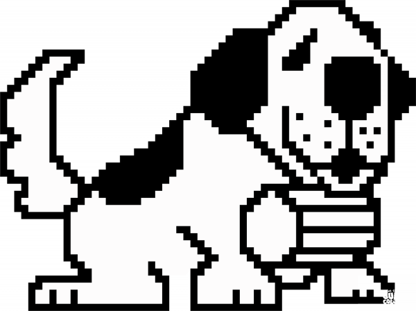 Pixel Saint Bernard Dog coloring page image