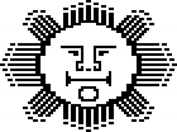 Pixel Sun coloring page image