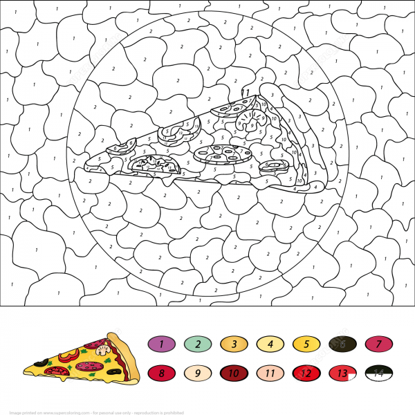 Pizza Color by Number image
