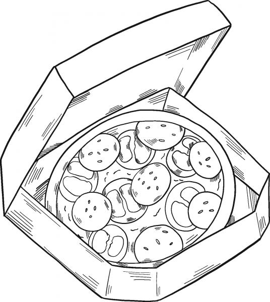 Pizza coloring page image