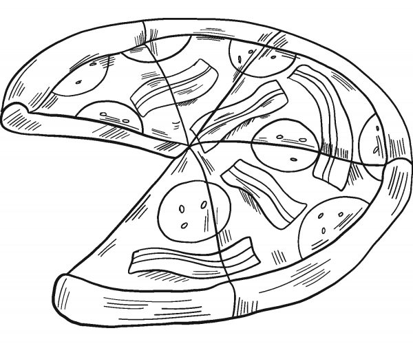 Pizza coloring page image