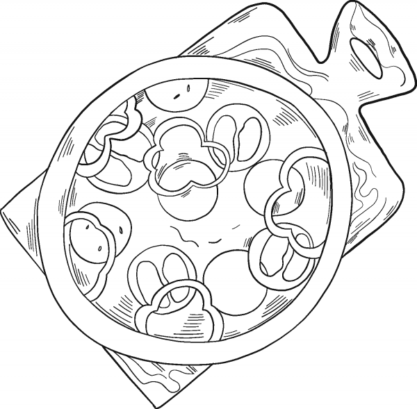 Pizza coloring page image