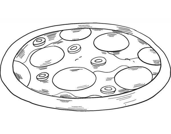 Pizza coloring page image