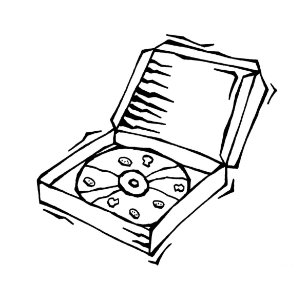 Pizza In The Box  coloring page image
