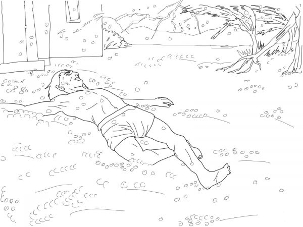 Plague of Hail coloring page image