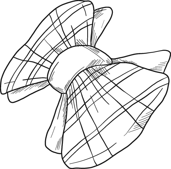 Plaid Bow coloring page image