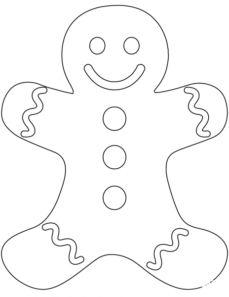 Plain Gingerbread Man coloring page image