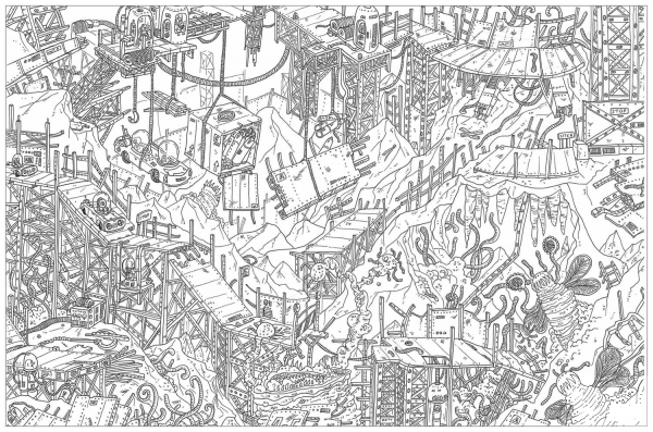 Planet Doodle coloring page image