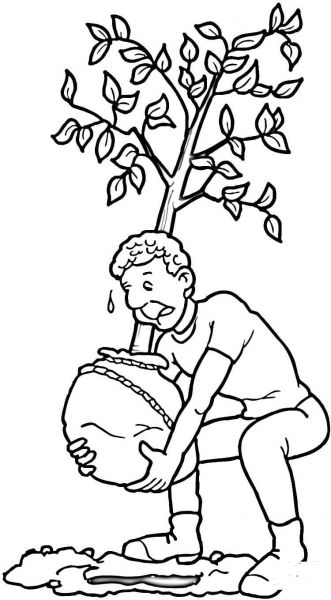 Planting a Tree coloring page image