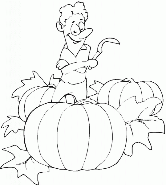Planting Pumpkins coloring page image