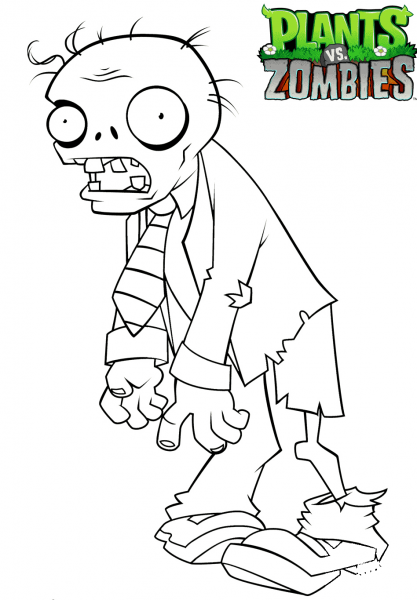 Plants vs. Zombies coloring page image