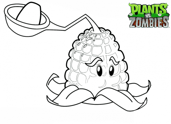 Plants vs. Zombies Kernel Pult coloring page image