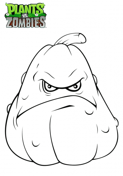 Plants vs. Zombies Squash coloring page image