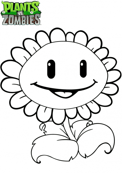 Plants vs. Zombies Sunflower coloring page image