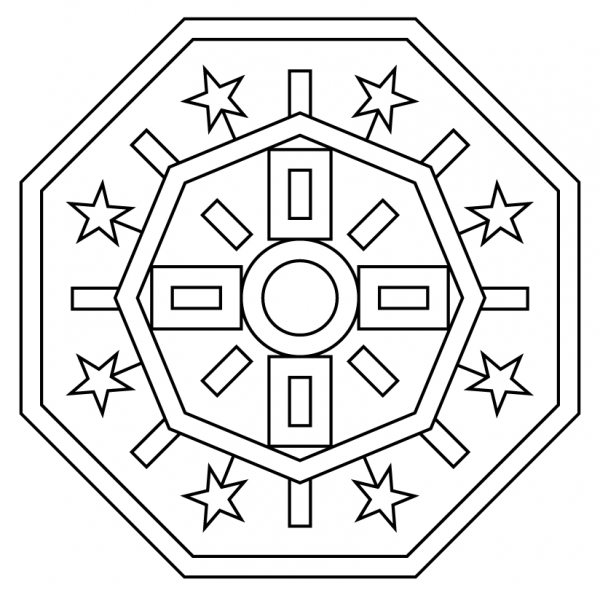 Plate with Abstract Pattern coloring page image