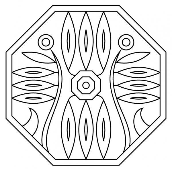 Plate with Abstract Pattern coloring page image