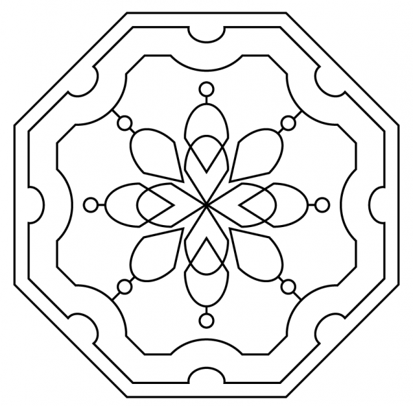 Plate with Abstract Pattern coloring page image