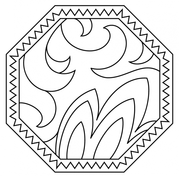 Plate with Abstract Pattern coloring page image