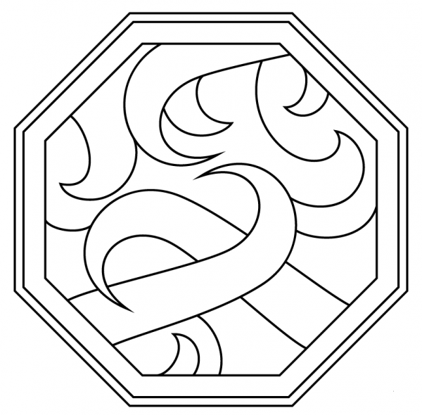 Plate with Abstract Pattern coloring page image