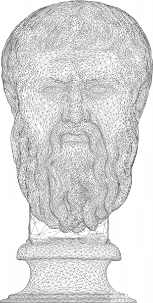 Plato Bust 3D Wireframe coloring page image