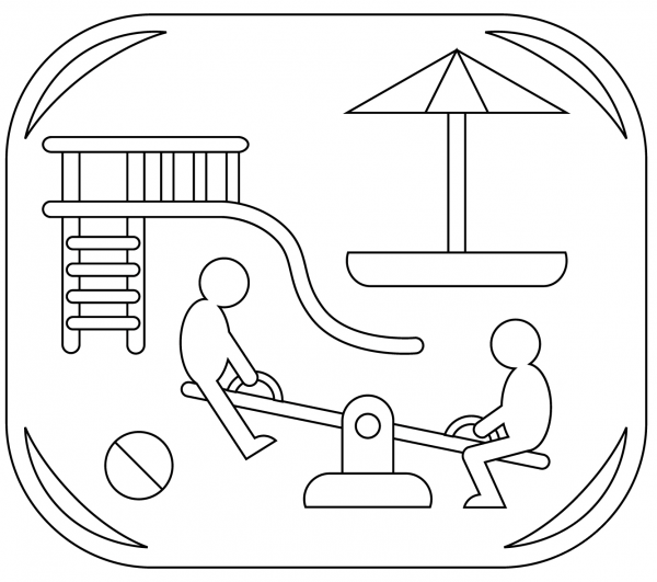 Playground coloring page image