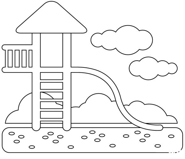 Playground Slide coloring page image