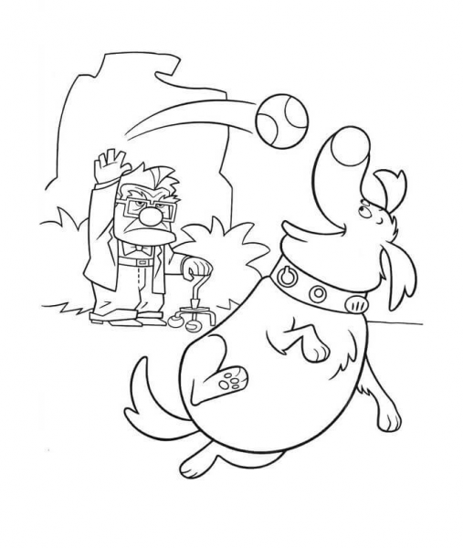 Playing Ball With Carl  coloring page image