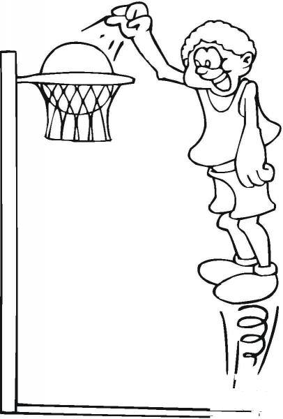 Playing Basketball  coloring page image