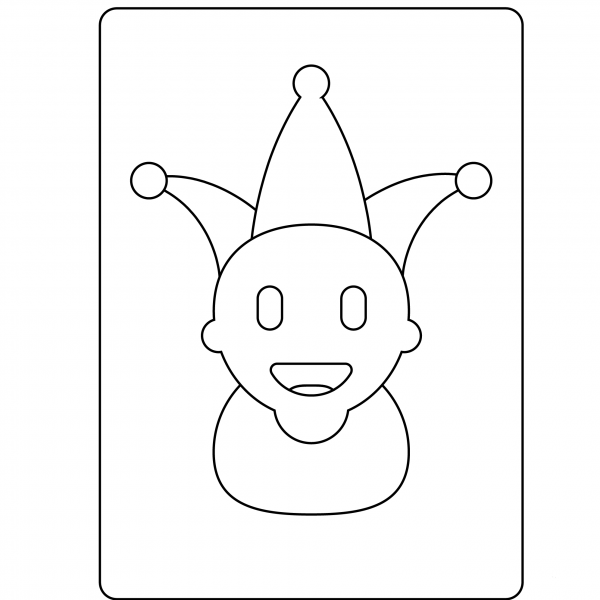Playing Card Black Joker Emoji coloring page image