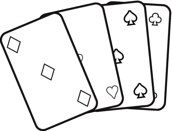 Playing Cards coloring page image