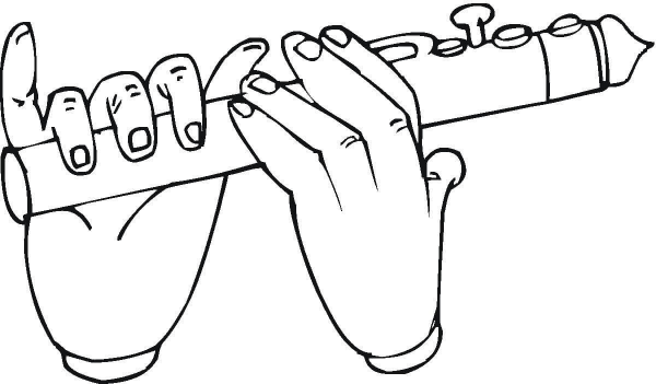 Playing Flute  coloring page image
