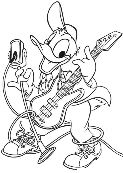 Playing Guitar  coloring page image