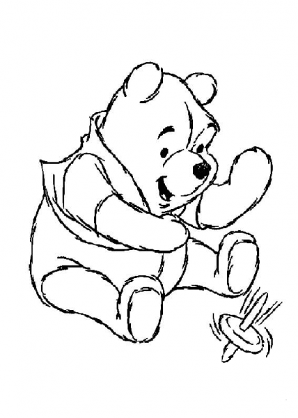 Playing Pooh  coloring page image