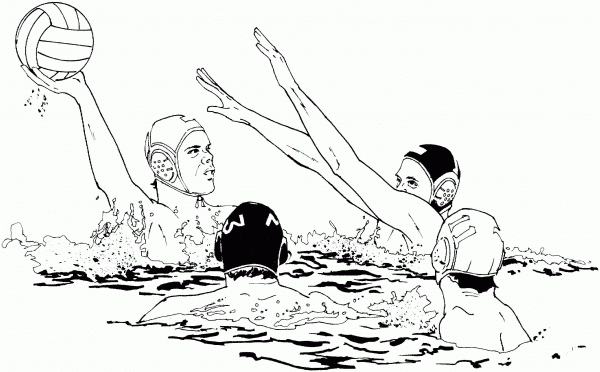 Playing Water Polo coloring page image