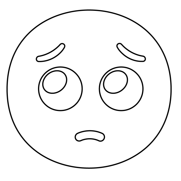Pleading Face Emoji coloring page image