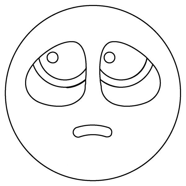 Pleading Face Emoji coloring page image
