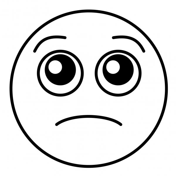 Pleading Face Emoji coloring page image