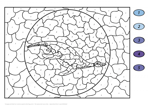 Pliosaur Color by Number image