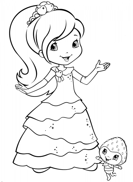 Plum Pudding and Berrykin coloring page image