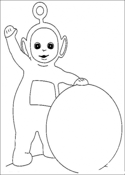 Po And His snowball  coloring page image
