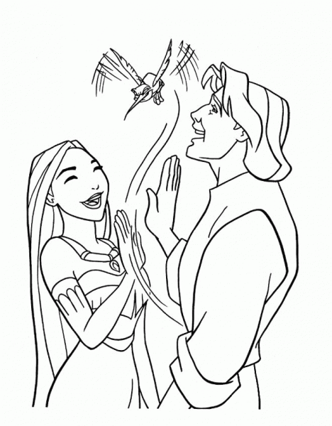 Pocahontas And Prince  coloring page image