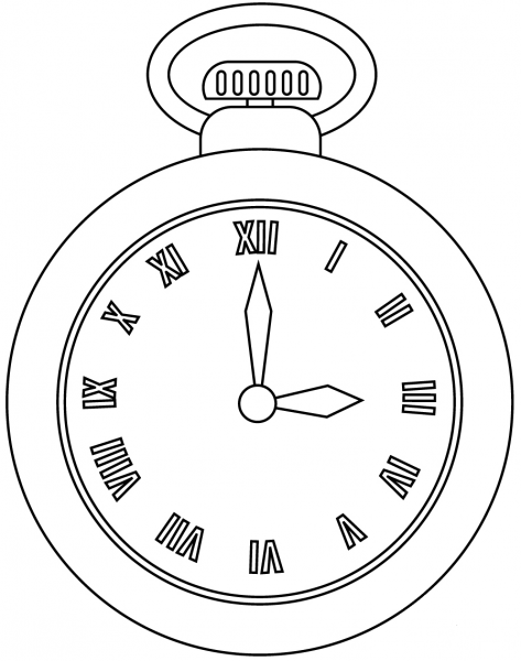 Pocket Watch coloring page image